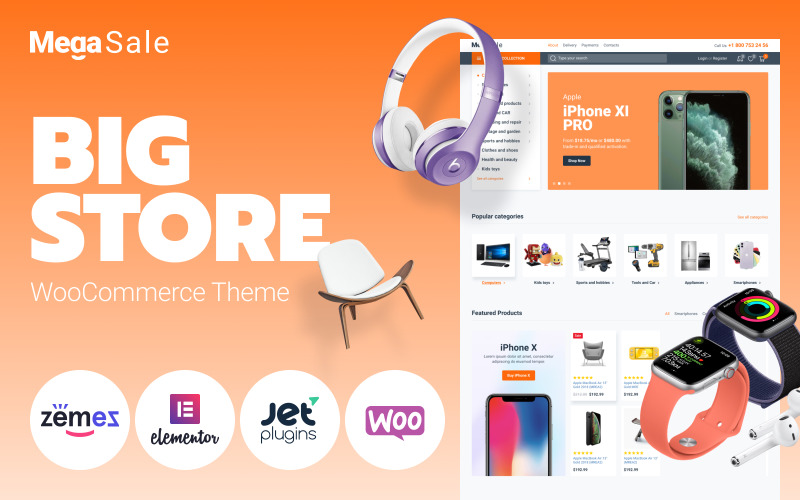 MegaSale - Innovatív online e-kereskedelmi szupermarket WooCommerce téma