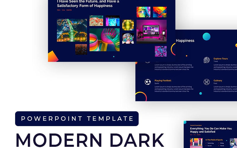 Modello PowerPoint di presentazione moderna scura