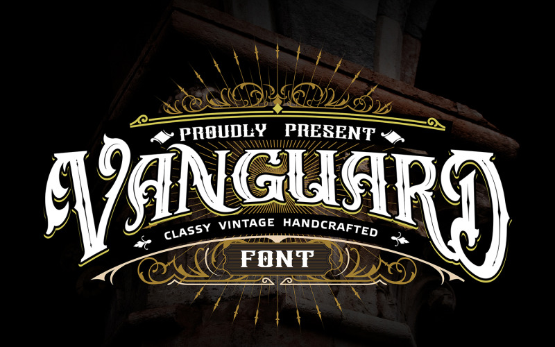 Download Шрифт "Vanguard | Classy Vintage Handcrafted Font" / Vanguard | Classy Vintage Handcrafted Font - Шрифт на тему графика retro,classy,vintage,classic,handcrafted,style,vector,set,design,poster,bundle,element,print,kit,hipster,illustration,ribbon,icon,fashion,craft