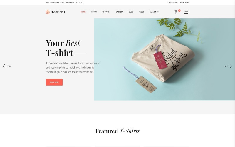 Ecoprint-打印商店多页清洁HTML网站模板