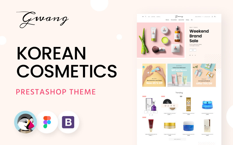 Gwang - Kore Kozmetik E-ticaret Şablonları PrestaShop Teması