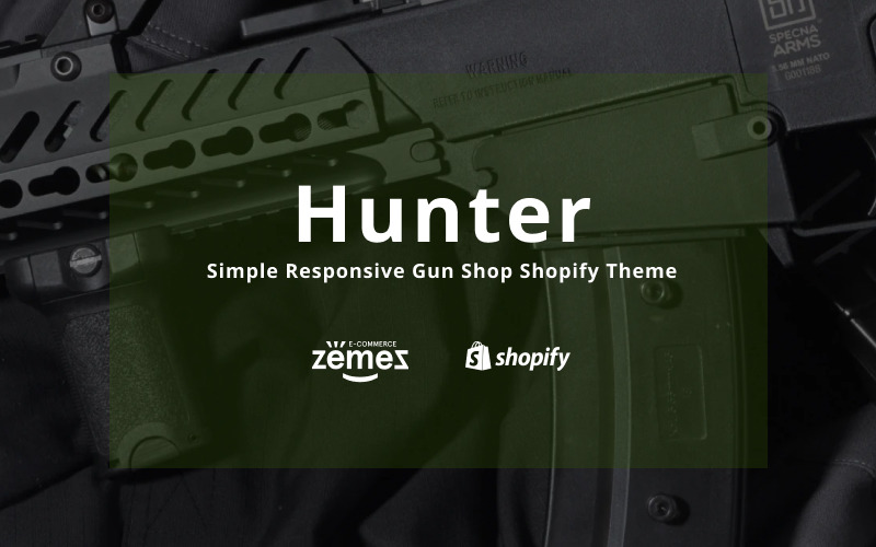 Hunter - Tema Shopify per negozio di armi reattivo semplice