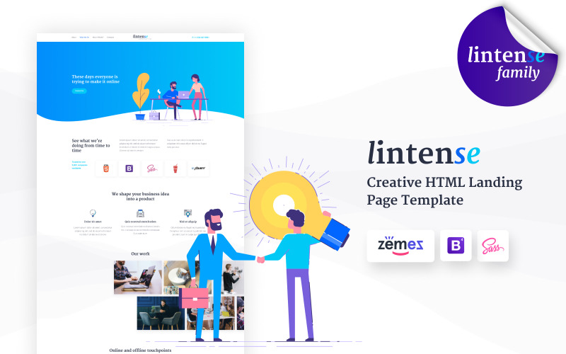 креативный html шаблон целевой страницы