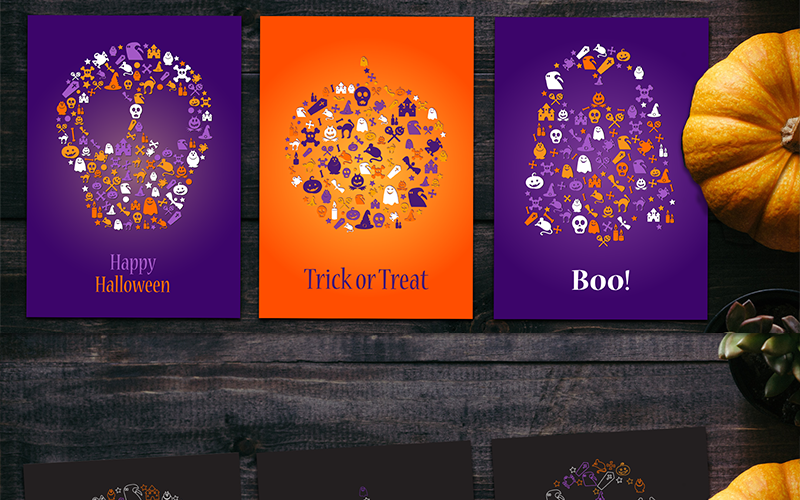 Download Иллюстрация "Happy Halloween Silhouette Banners Set - Illustration" / Happy Halloween Silhouette Banners Set - Illustration - Иллюстрация на тему графика vector set banner halloween happy holiday party october autumn celebration greeting card season scary spooky illustration design element postcard poster