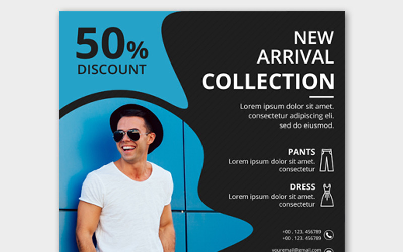 Download Шаблон для соцсетей "Instagram post collection Social Media Template" / Instagram post collection Social Media Template - Шаблон для соцсетей на тему графика banner flyer business sale abstract cover travel template facebook fashion social media marketing coupon black web discount digital advertising square