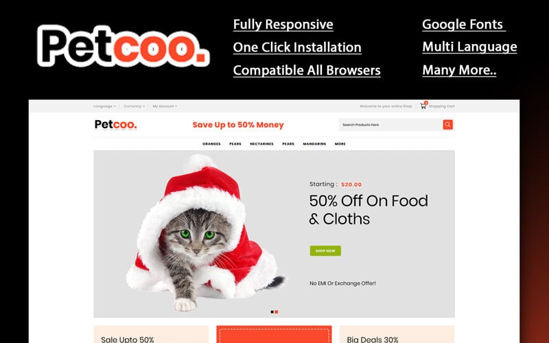 Petcoo -Pet Store OpenCart Template