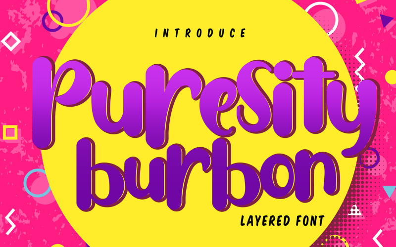 Download Шрифт "Puresity Burbon | Playful Layered Font" / Puresity Burbon | Playful Layered Font - Шрифт на тему графика playful,design,font,typography,letter,symbol,typographic,alphabet,type,graphic,colorful,fun,abc,typeset,sign,text,illustration,style,modern,art