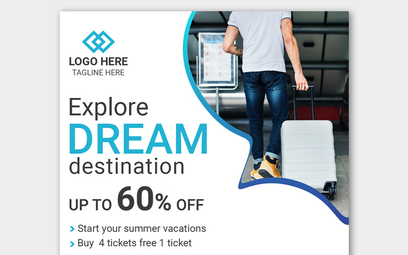 Download Шаблон для соцсетей "Travel square post banner template Social Media Template" / Travel square post banner template Social Media Template - Шаблон для соцсетей на тему графика banner business instagram corporate company promo ads banner consultant agency polygon idea leaflet promotion decoration modern booklet document layout presentation