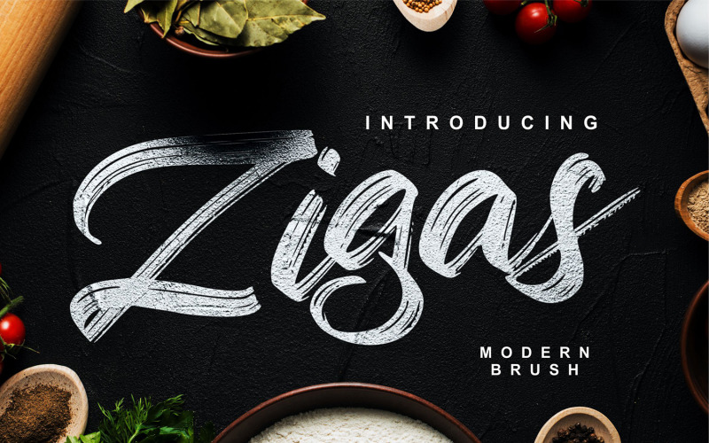 Zigas | Modern Brush Yazı Tipi