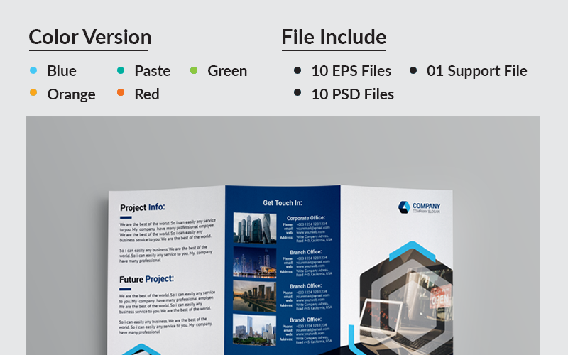 Download Фирменный стиль "BDDL Tri-Folder Brochure - Corporate Identity Template" / BDDL Tri-Folder Brochure - Corporate Identity Template - Фирменный стиль на тему графика art blue brochure colorful computer corporate creative graphics green hi-quality id kit internet lif let logo magazine modern official professional