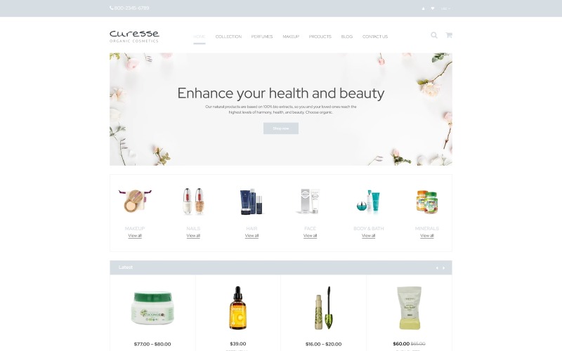 Curesse - Spa Cosmetics Store Shopify-tema