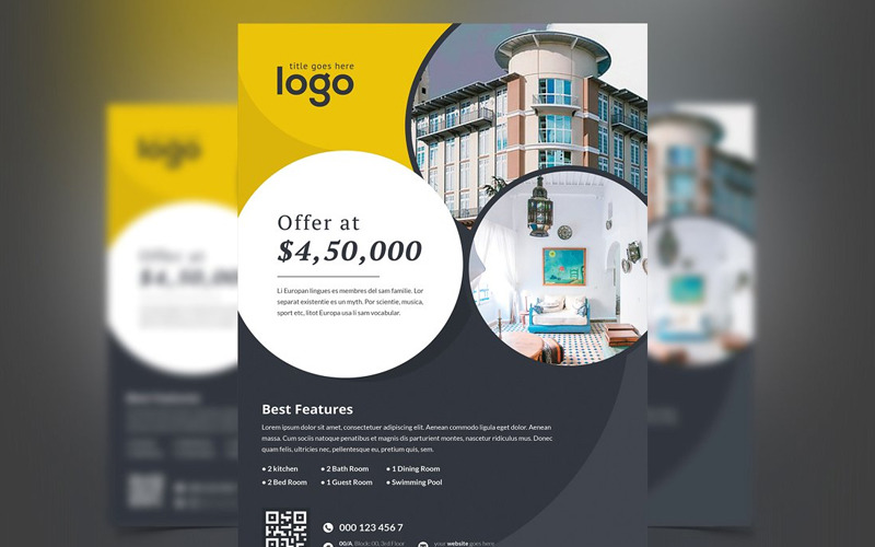 Download Фирменный стиль "Kustur - Corporate Identity Template" / Kustur - Corporate Identity Template - Фирменный стиль на тему графика headline corporate business design cover template poster background flyer vector leaflet creative abstract banner company publication print graphic yellow&amp;amp;black real-estate