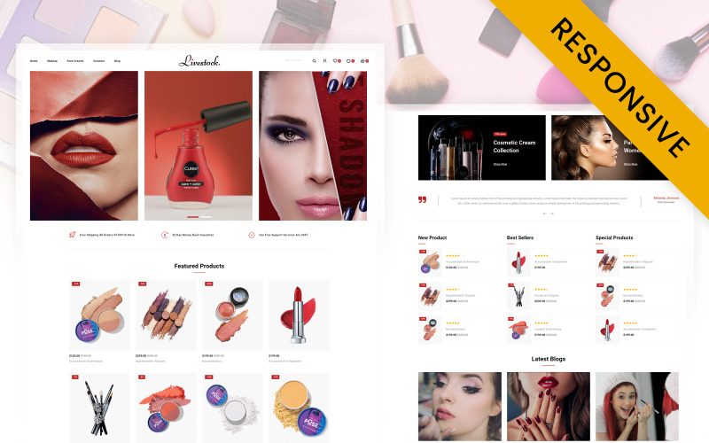 LiveStock kozmetikai üzlet Shopify téma