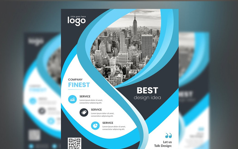Download Фирменный стиль "Miguel - Corporate Identity Template" / Miguel - Corporate Identity Template - Фирменный стиль на тему графика new headline corporate business design cover template poster background flyer vector leaflet creative abstract banner company publication print graphic. blue-wavy