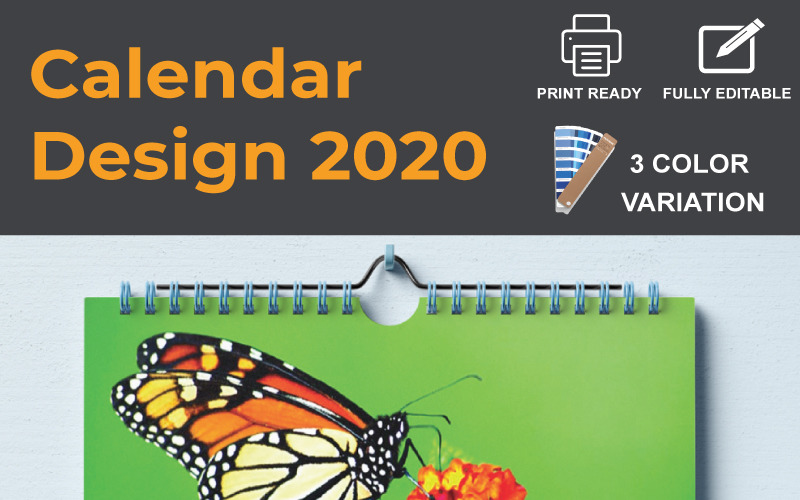 Download Planner "Wall Calendar 2020 Planner" / Wall Calendar 2020 Planner - Planner на тему графика 12 pages calendar 2020 wall clean colorful corporate creative design stocks desk elegant modern one page one page calendar planner