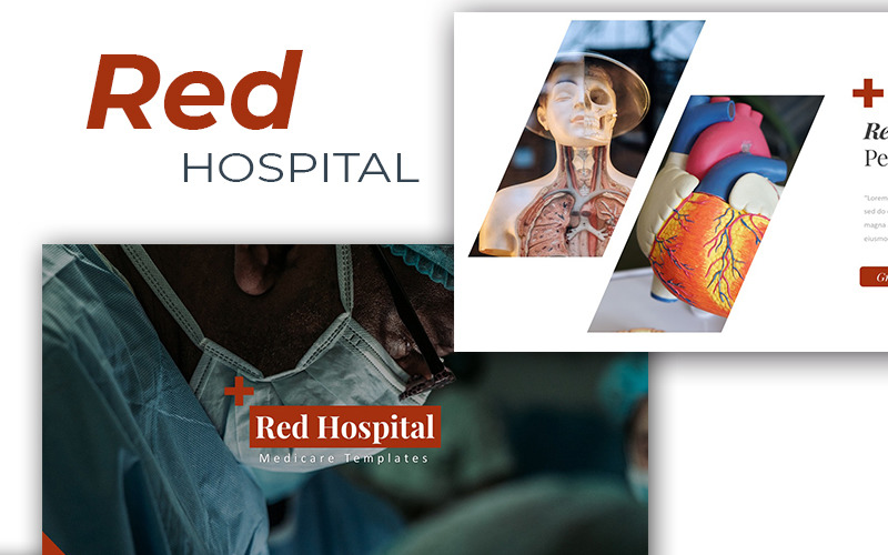 Czerwony szpital medyczny szablon PowerPoint