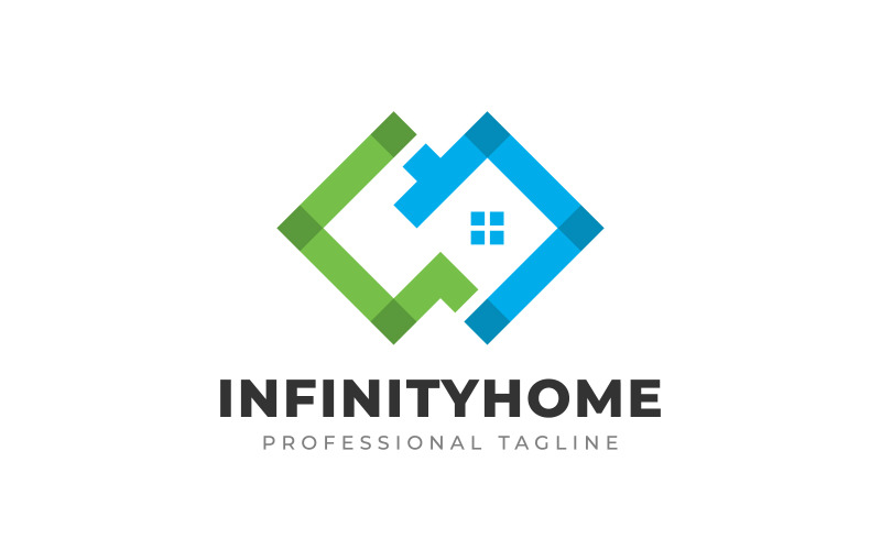 Design creativo del logo della casa Infinity