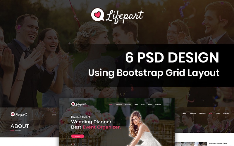 Download PSD шаблон "Lifepart - Event Management PSD Template" / Lifepart - Event Management PSD Template - PSD шаблон на тему бизнес и услуги event management theme template psd photoshop