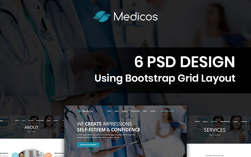 Download PSD шаблон "Medicos - Health Care PSD Template" / Medicos - Health Care PSD Template - PSD шаблон на тему медицина health care medical template theme psd photoshop