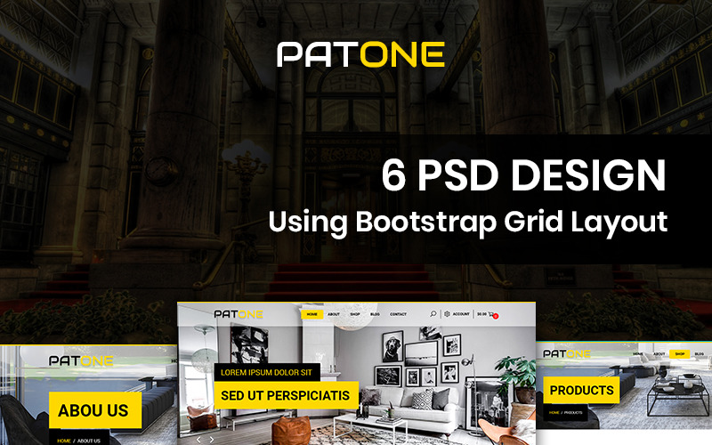 Download PSD шаблон "Patone - Carpet Store PSD Template" / Patone - Carpet Store PSD Template - PSD шаблон на тему бизнес и услуги carpet store business service theme template psd photoshop