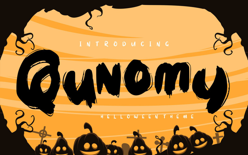 Download Шрифт "Qunomy | Helloween  Theme Font" / Qunomy | Helloween  Theme Font - Шрифт на тему графика halloween,holiday,font,helloween,text,celebration,party,lettering,background,hand,typography,scary,decoration,october,design,letter,card,greeting,banner,happy