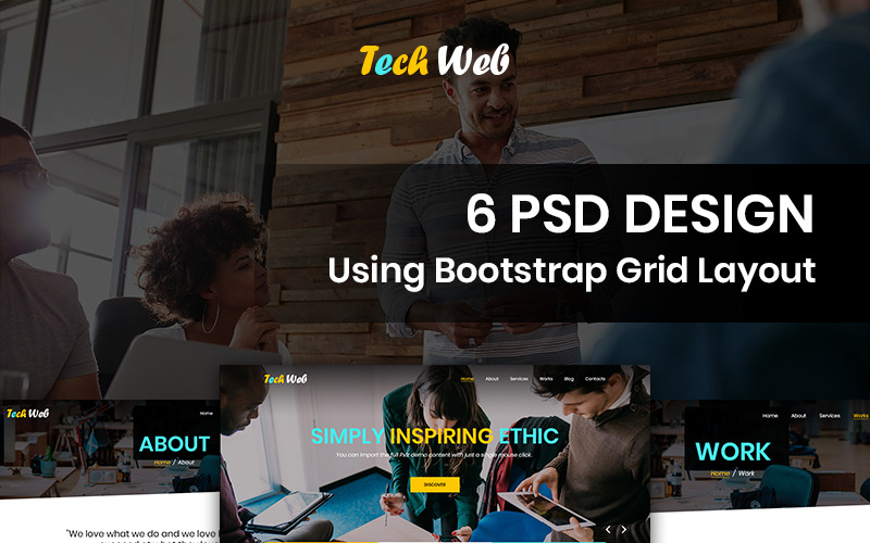 Tech Web - PSD шаблон компании веб-дизайна