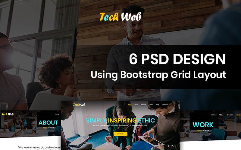 Tech Web - Web Design Company PSD-sjabloon