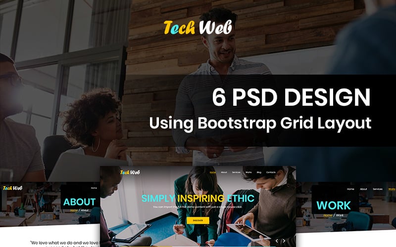 Tech Web - Web Design Company PSD Template