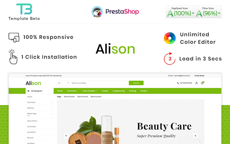 Alison Cosmetic Mega Store PrestaShop Theme