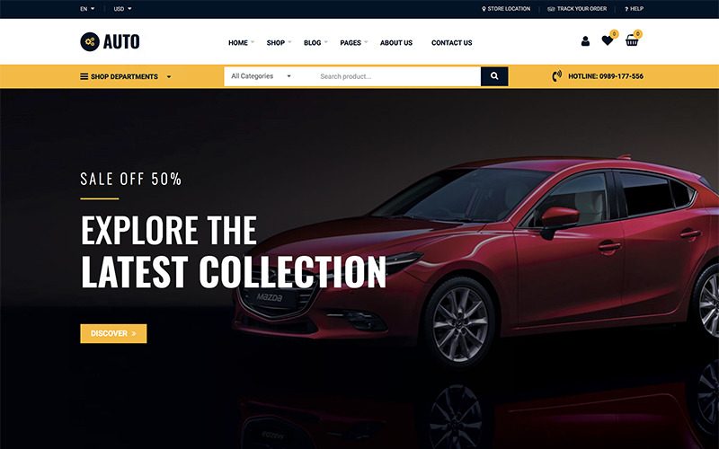 Auto Repair - Car Mechanic Services Motyw WooCommerce