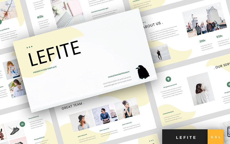 Lefite-杂志和创意演示Google幻灯片