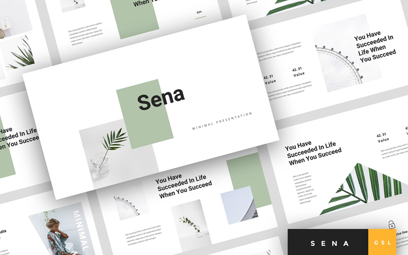 Sena - minimální prezentace Google Slides