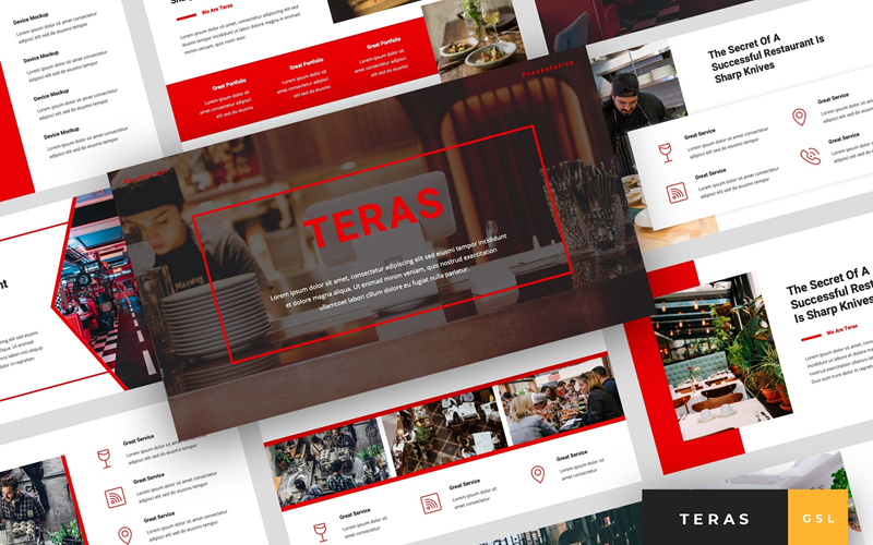 Teras - Restaurantpräsentation Google Slides