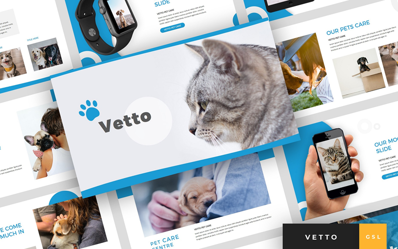 Vetto-宠物护理演示Google幻灯片