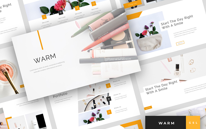 Warm - Beauty & Cosmetics Präsentation Google Slides