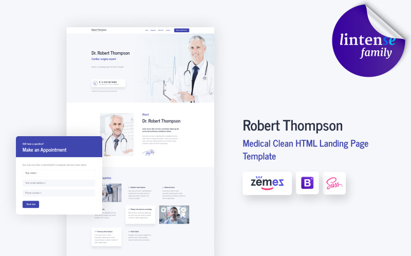 medical clean html landing page template