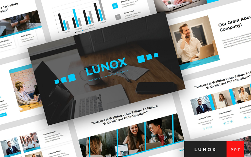 Lunox - Szablon prezentacji prezentacji Pitch Deck w programie PowerPoint