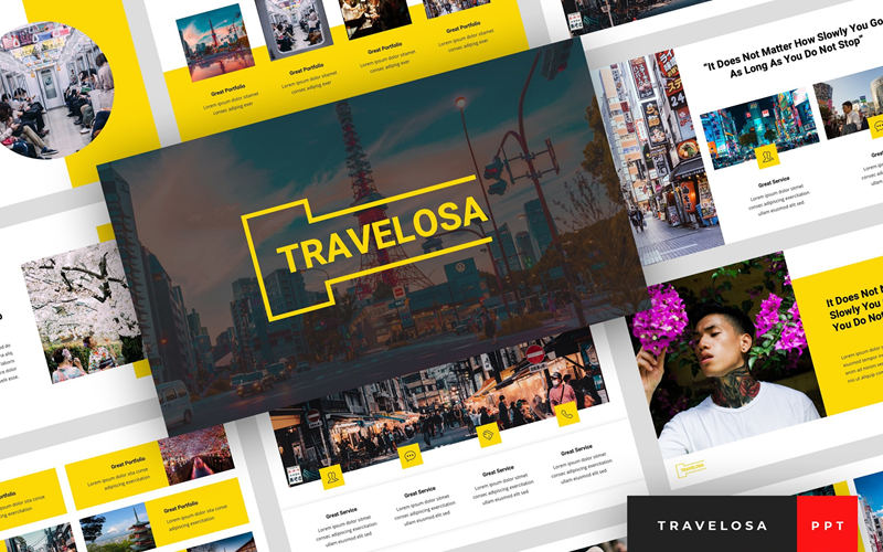 Travelosa - modello di presentazione PowerPoint giapponese