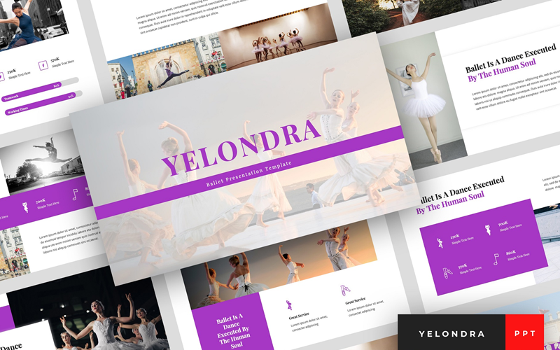 Yelondra - Balletpresentatie PowerPoint-sjabloon