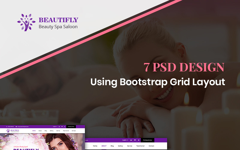 Download PSD шаблон "Beautifly - Beauty Spa PSD Template" / Beautifly - Beauty Spa PSD Template - PSD шаблон на тему красота beauty spa theme template psd photoshop