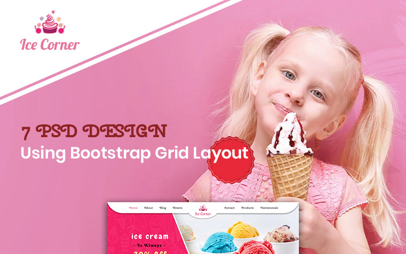 Download PSD шаблон "Ice Corner - Ice Cream Shop PSD Template" / Ice Corner - Ice Cream Shop PSD Template - PSD шаблон на тему рождество ice cream shop theme template psd photoshop