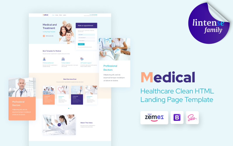 healthcare clean html landing page template