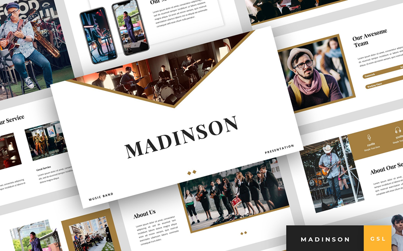 Madinson - Apresentação da banda de música Google Slides