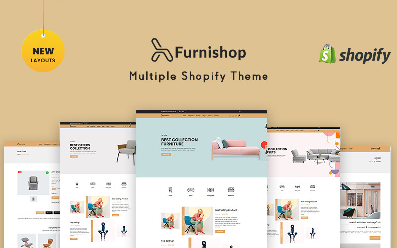 Nábytek - téma Shopify v interiéru