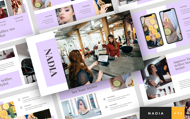 Nadia - Presentación de peluquería en Google Slides