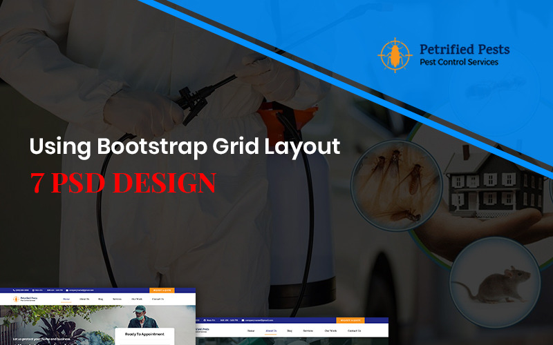 Download PSD шаблон "Petrified Pests - Pest Control Company PSD Template" / Petrified Pests - Pest Control Company PSD Template - PSD шаблон на тему служба дезинсекции pest control services business theme template psd photoshop