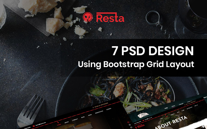 Download PSD шаблон "Resta - Restaurant PSD Template" / Resta - Restaurant PSD Template - PSD шаблон на тему еда и ресторан restaurant food drinks theme template psd photoshop
