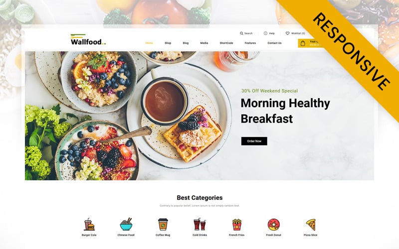 тема woocommerce food &amp; restaurant store