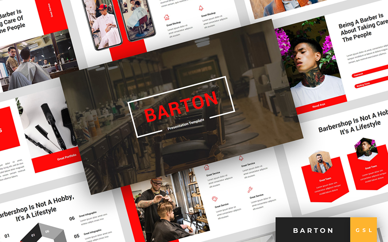 Barton - Barbershop Presentation Google Slides
