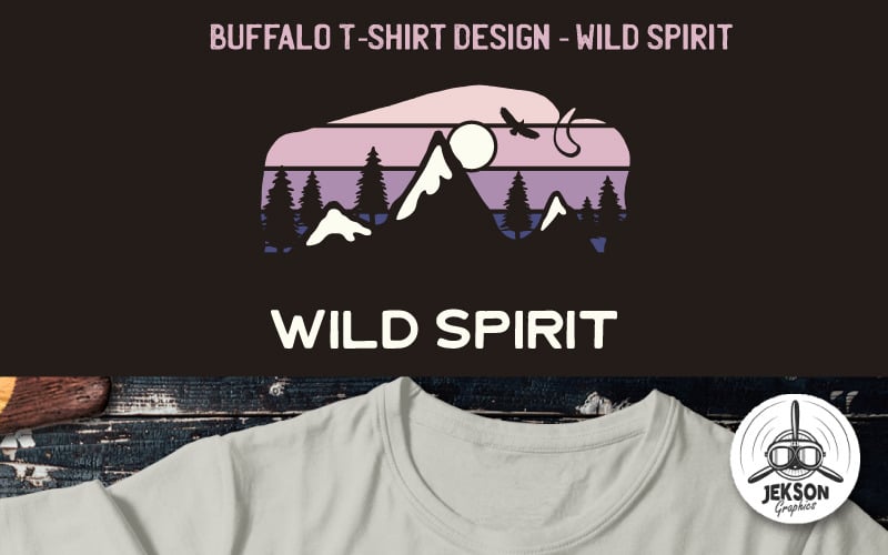 Buffalo Design - Wild Spirit - Diseño de camiseta